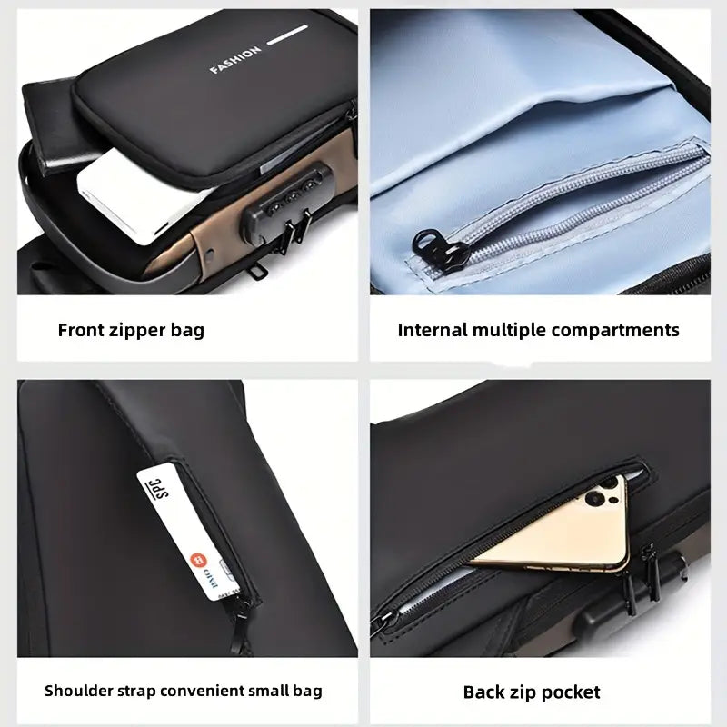 USB Charging Anti-theft Waterproof Shoulder Bag